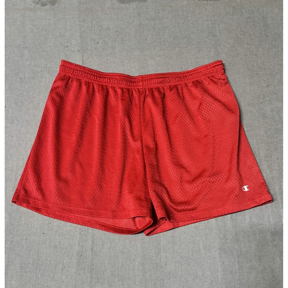 Champion Shorts Mesh Athletic Running Large Red Good Condition Sportswear